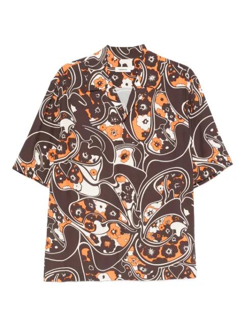 loose-fit print shark collar shirt by SANDRO PARIS