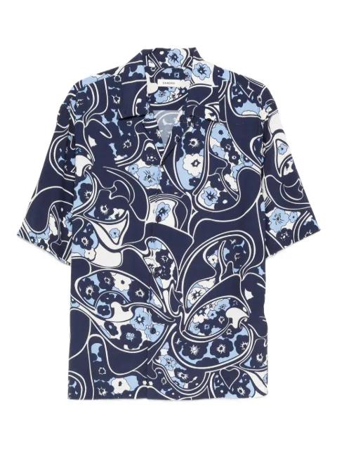 loose-fit print shark collar shirt by SANDRO PARIS