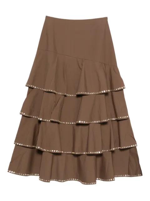 midi crystal-embellished A-line skirt by SANDRO PARIS