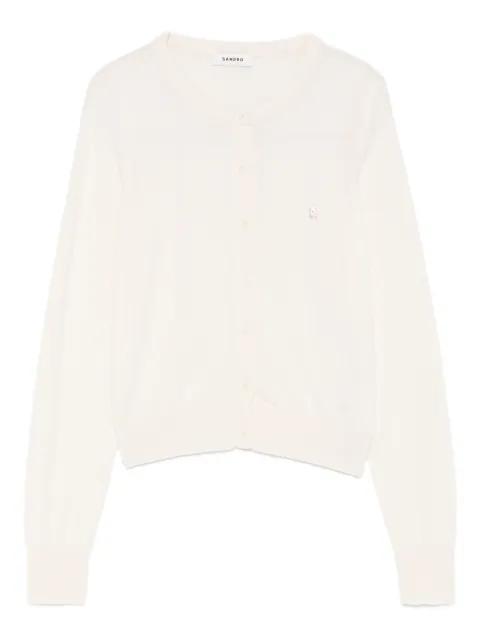 padded-round-neck cardigan by SANDRO PARIS