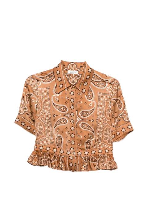 paisley ruffled shirt by SANDRO PARIS