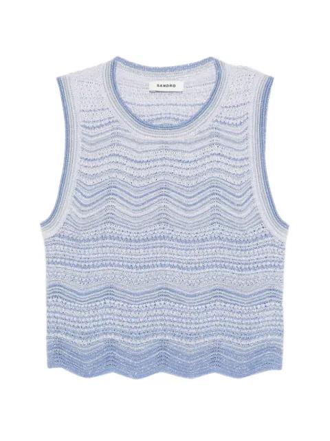 patterned knit crop top by SANDRO PARIS