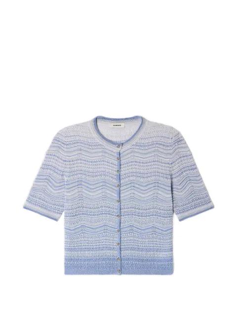 patterned short-sleeve knit cardigan by SANDRO PARIS