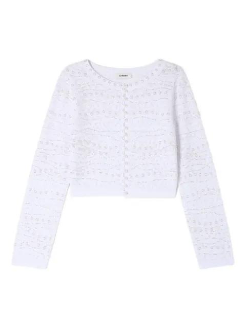pearl-embellished cropped cardigan by SANDRO PARIS