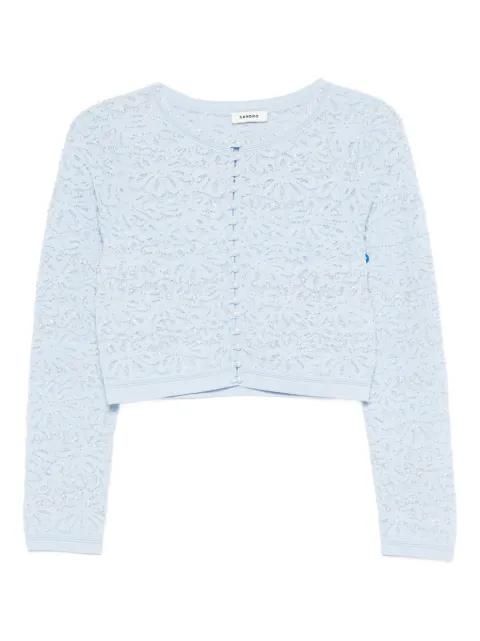 pearl-embellished knit cardigan by SANDRO PARIS