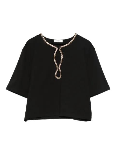 rhinestone cropped T-shirt by SANDRO PARIS