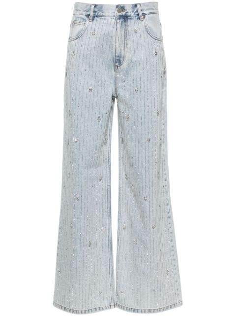 rhinestone-embellished wide-leg jeans by SANDRO PARIS