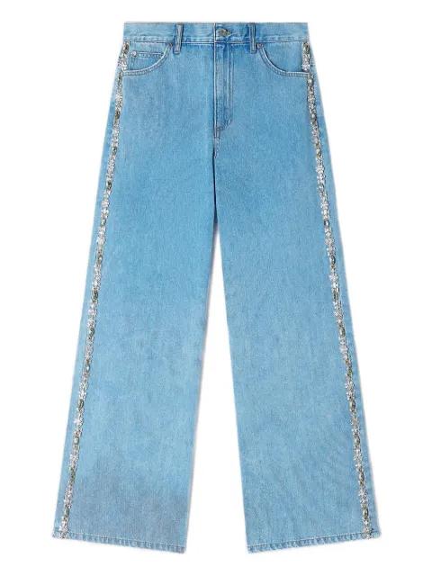 rhinestone wide-leg jeans by SANDRO PARIS