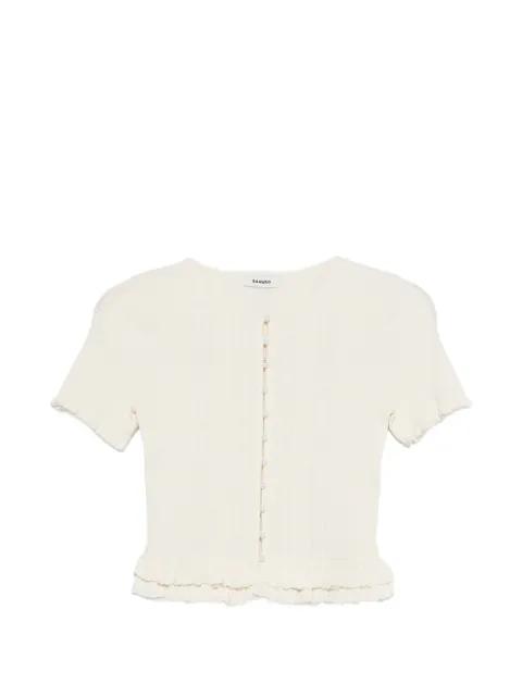 ruffled buttoned cardigan by SANDRO PARIS