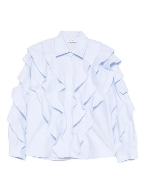ruffled cotton shirt by SANDRO PARIS