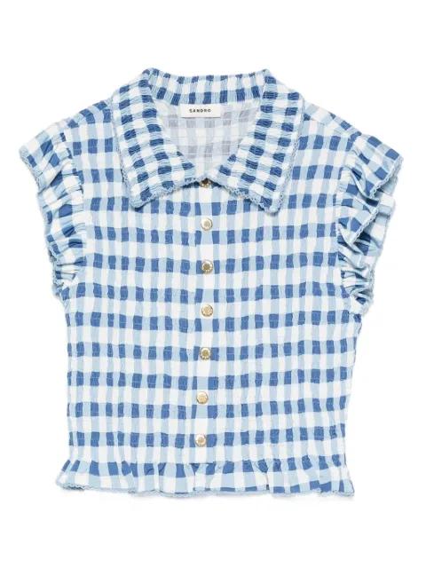 ruffled gingham shirt by SANDRO PARIS