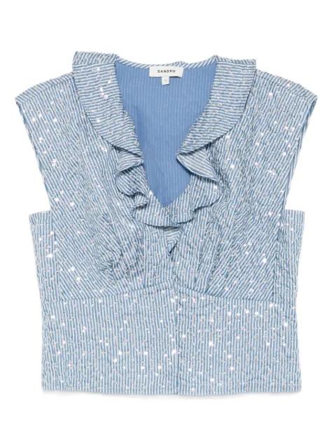 ruffled striped top by SANDRO PARIS