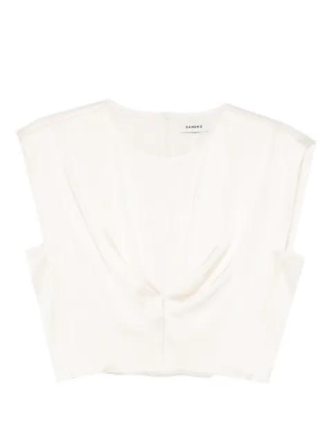 satin-effect crop top by SANDRO PARIS