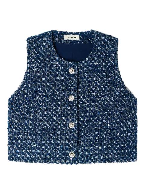 sequin-embellished cropped waistcoat by SANDRO PARIS