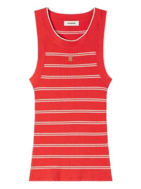 striped-pattern logo-plaque tank top by SANDRO PARIS