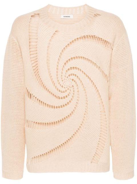 swirl-pattern open-knit jumper by SANDRO PARIS