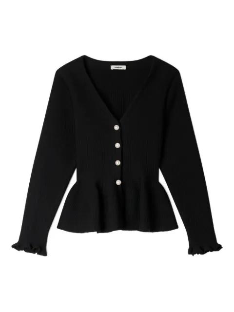 textured peplum cardigan by SANDRO PARIS