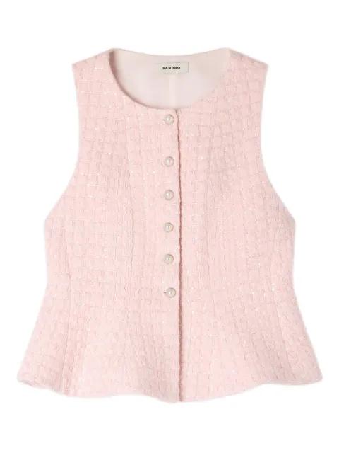 tweed-fabric sequin-embellishment waistcoat by SANDRO PARIS