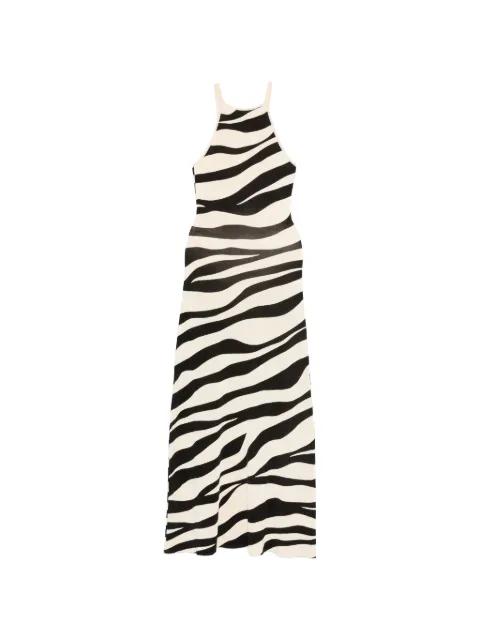 zebra-print knitted maxi dress by SANDRO PARIS