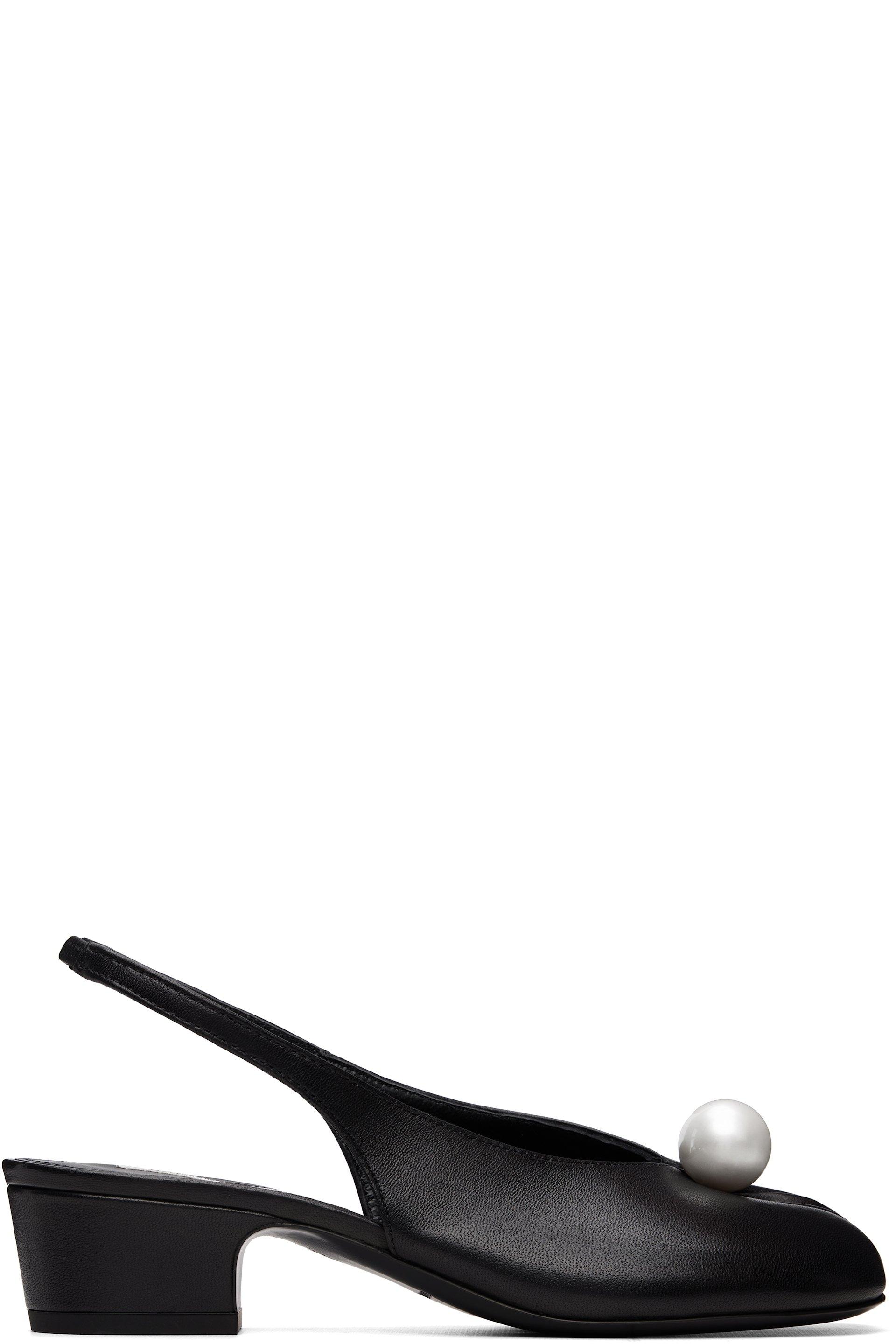 Black Pearl Slingback 40 Heels by SANDY LIANG