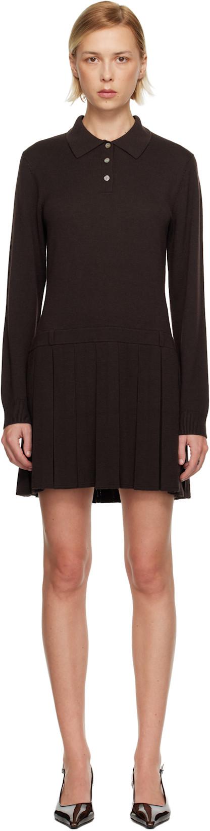 Brown Hague Sweater Minidress by SANDY LIANG