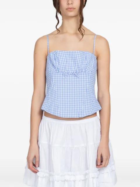Hotaru gingham-check top by SANDY LIANG