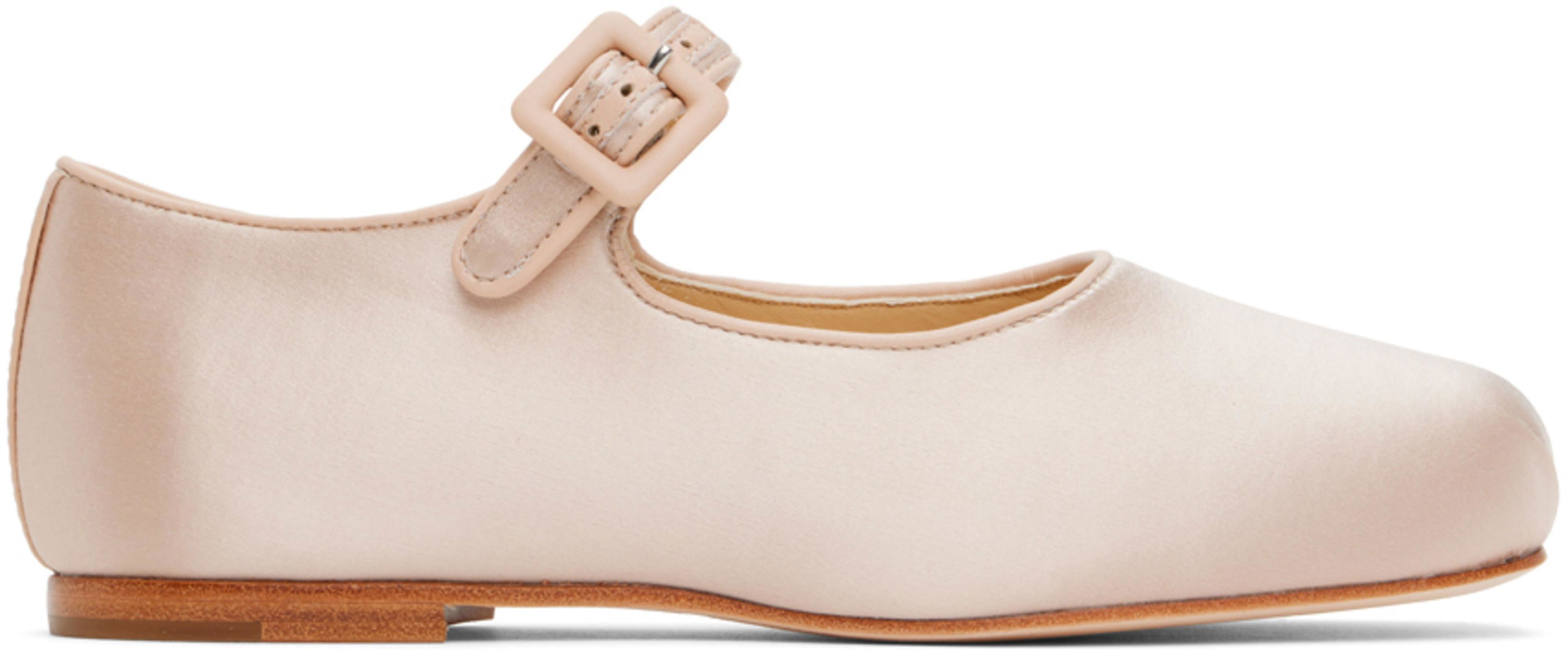 Pink Mary Jane Pointe Ballerina Flats by SANDY LIANG