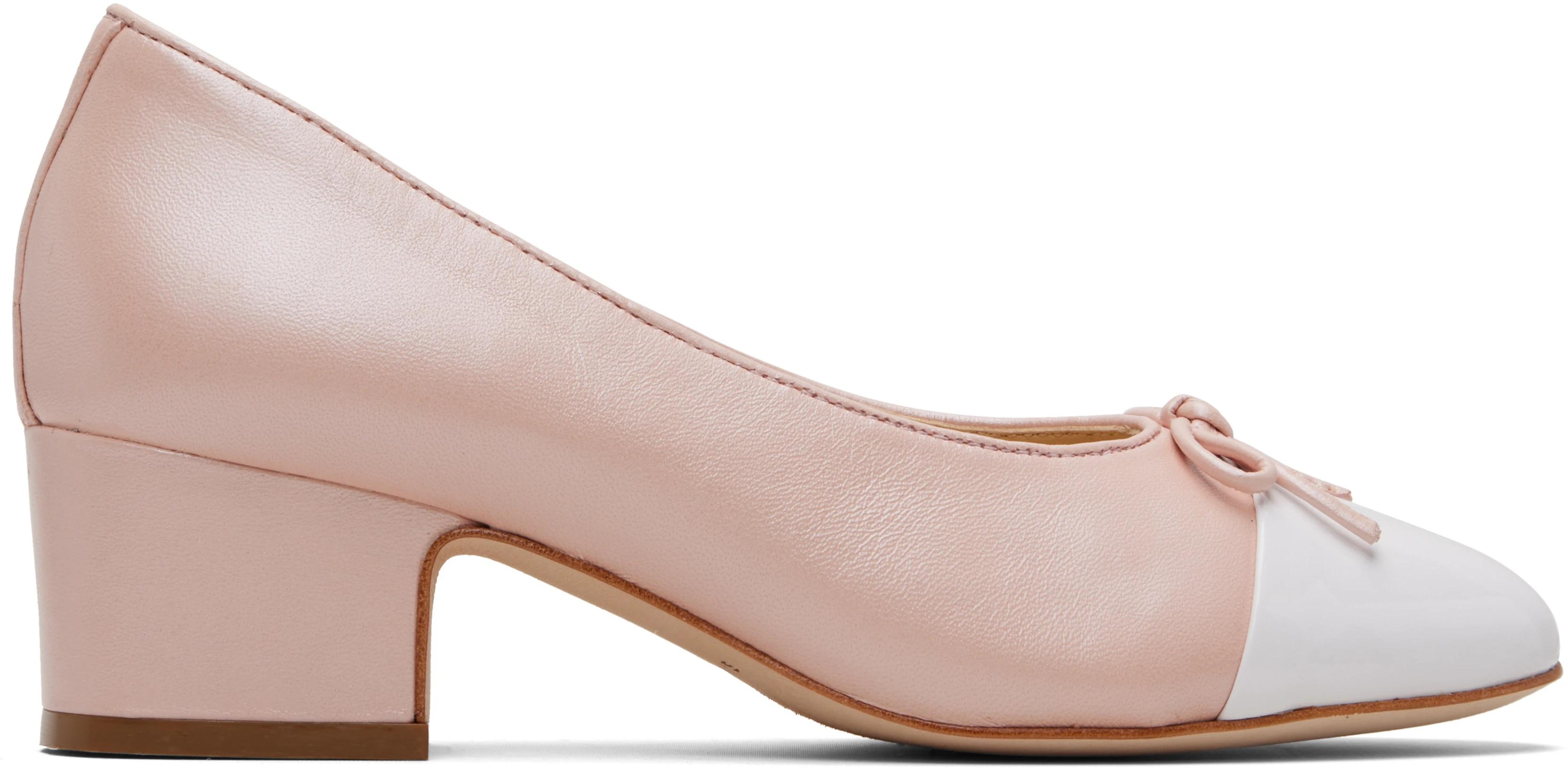 Pink & White Cap Toe Heels by SANDY LIANG