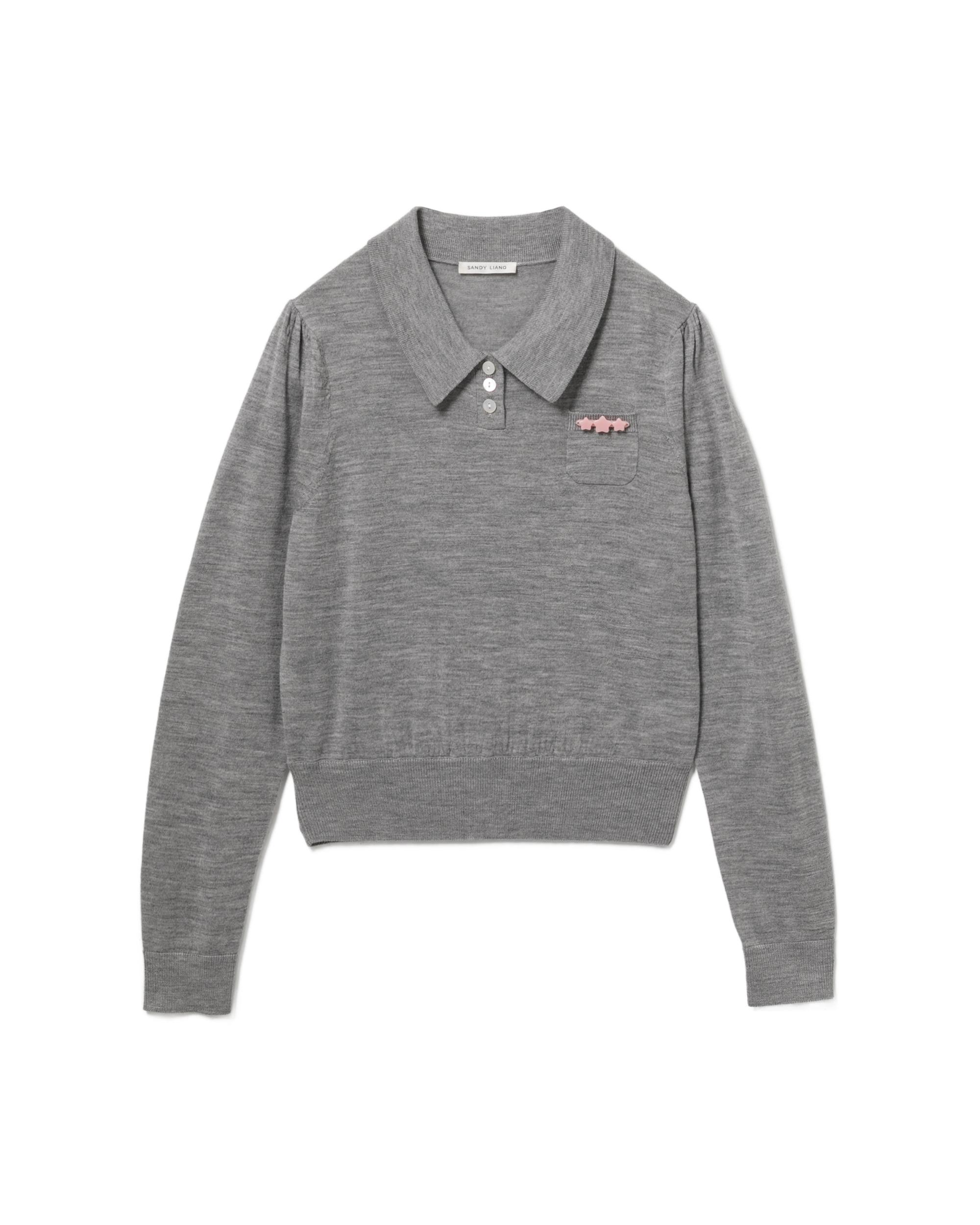 Polo knit top by SANDY LIANG