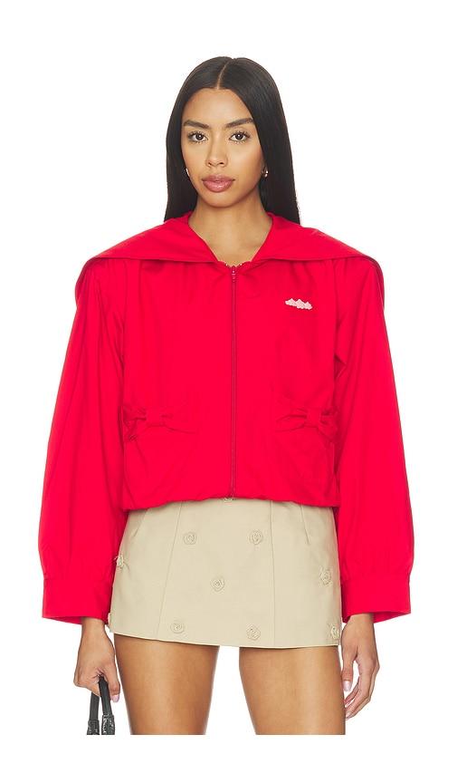 Sandy Liang Farro Jacket in Red by SANDY LIANG
