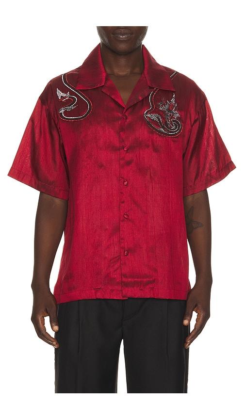 Sanea Naka Silk Shirt in Red by SANEA