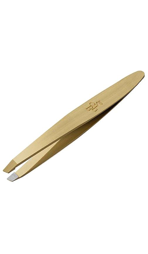 Sania's Brow Bar Slant Tip Tweezers in Metallic Gold by SANIA'S BROW BAR