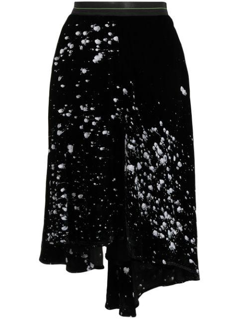 spray-paint velour skirt by SANKUANZ
