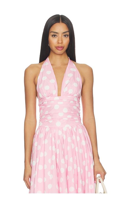 SANS FAFF Carlo Halter Top in Pink,White by SANS FAFF