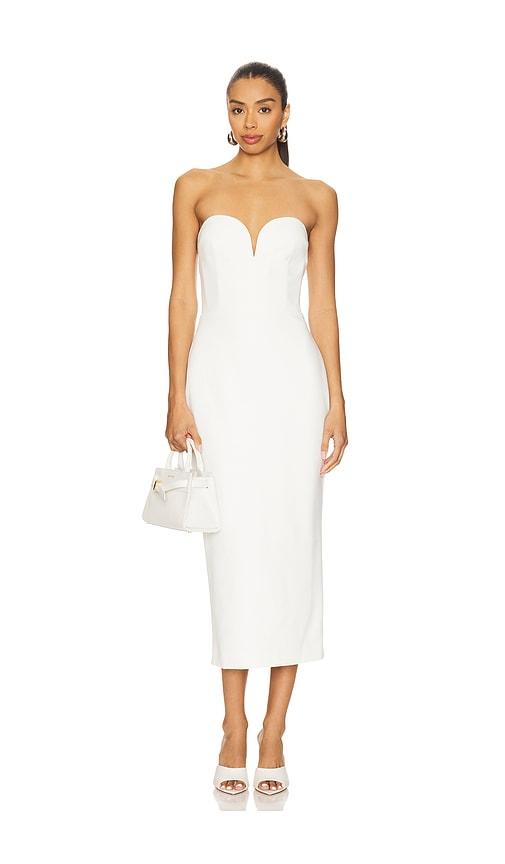 SANS FAFF Evening Midi Dress in White by SANS FAFF