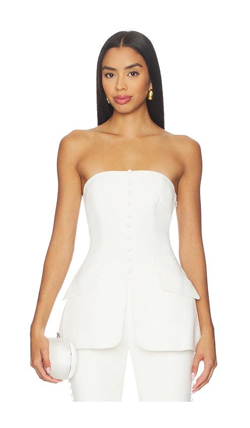 SANS FAFF Marais Button Top in White by SANS FAFF
