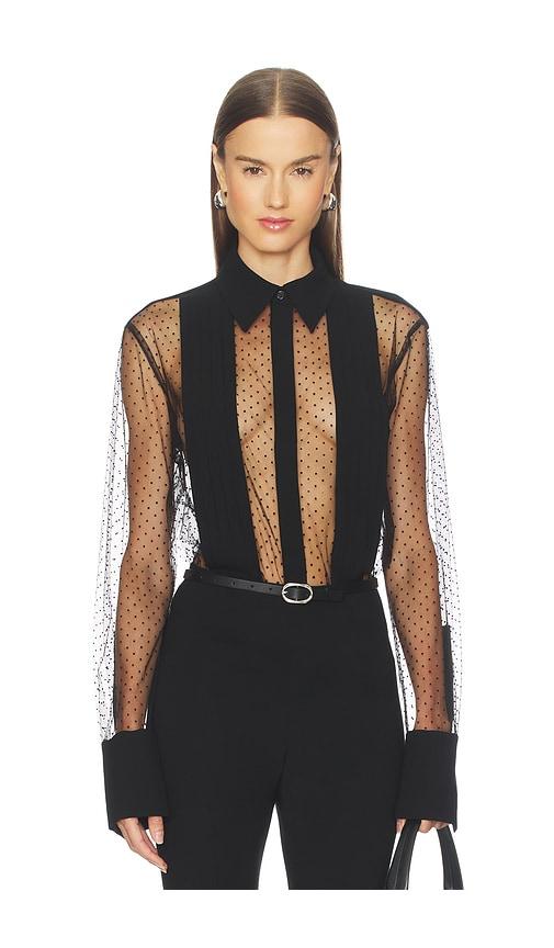 SANS FAFF Meghan Panelled Polka Silk Blouse in Black by SANS FAFF