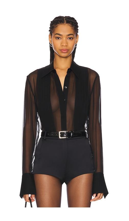 SANS FAFF Meghan Panelled Silk Blouse in Black by SANS FAFF