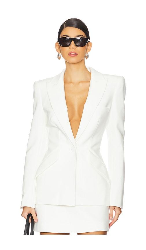 SANS FAFF Sloan Structured Blazer in White by SANS FAFF