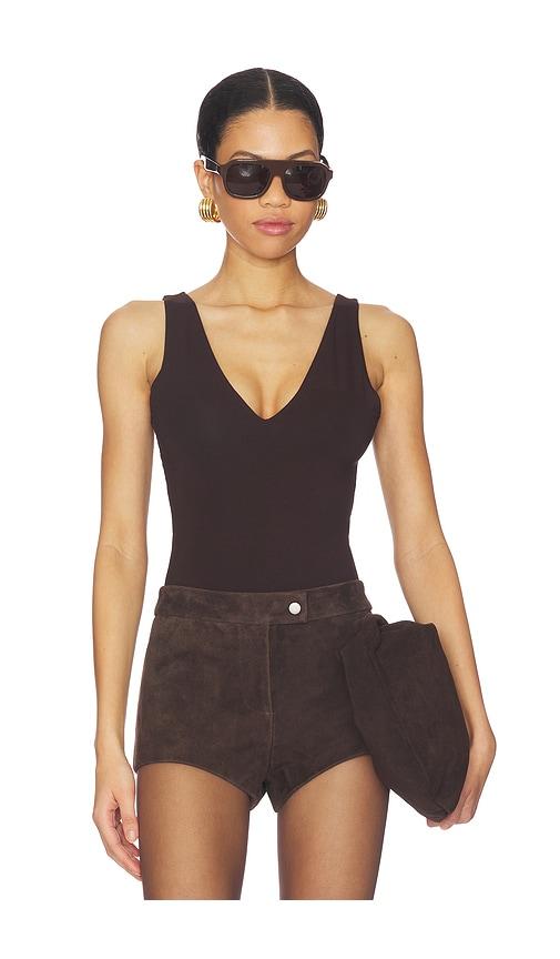 SANS FAFF x REVOLVE Plunge V Bodysuit in Brown by SANS FAFF