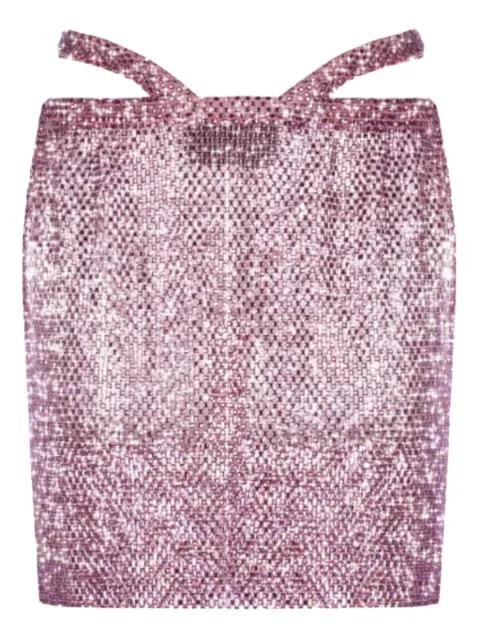 crystal-embellished mesh mini skirt by SANTA BRANDS