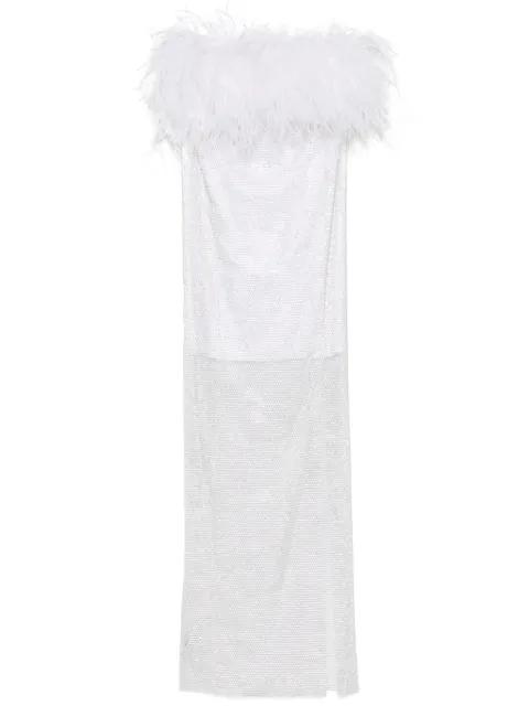 feathers-detailed midi dress by SANTA BRANDS