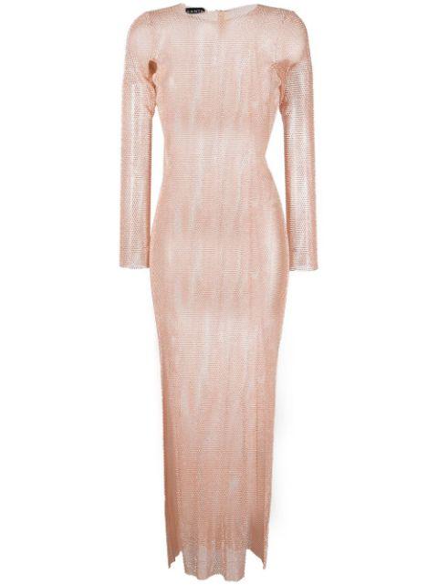 rhinestone-embellished sheer maxi-dress by SANTA BRANDS