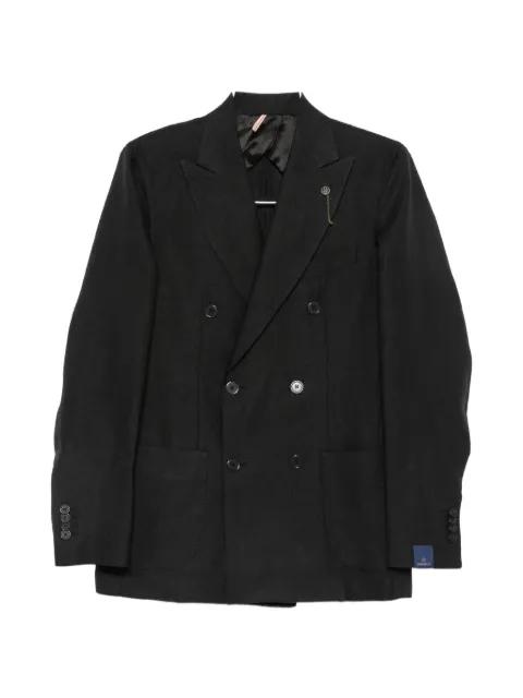 double-breasted peak-lapel suit by SANTANIELLO