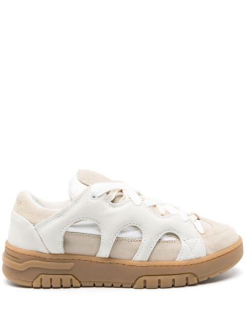 Curb panelled leather sneakers by SANTHA