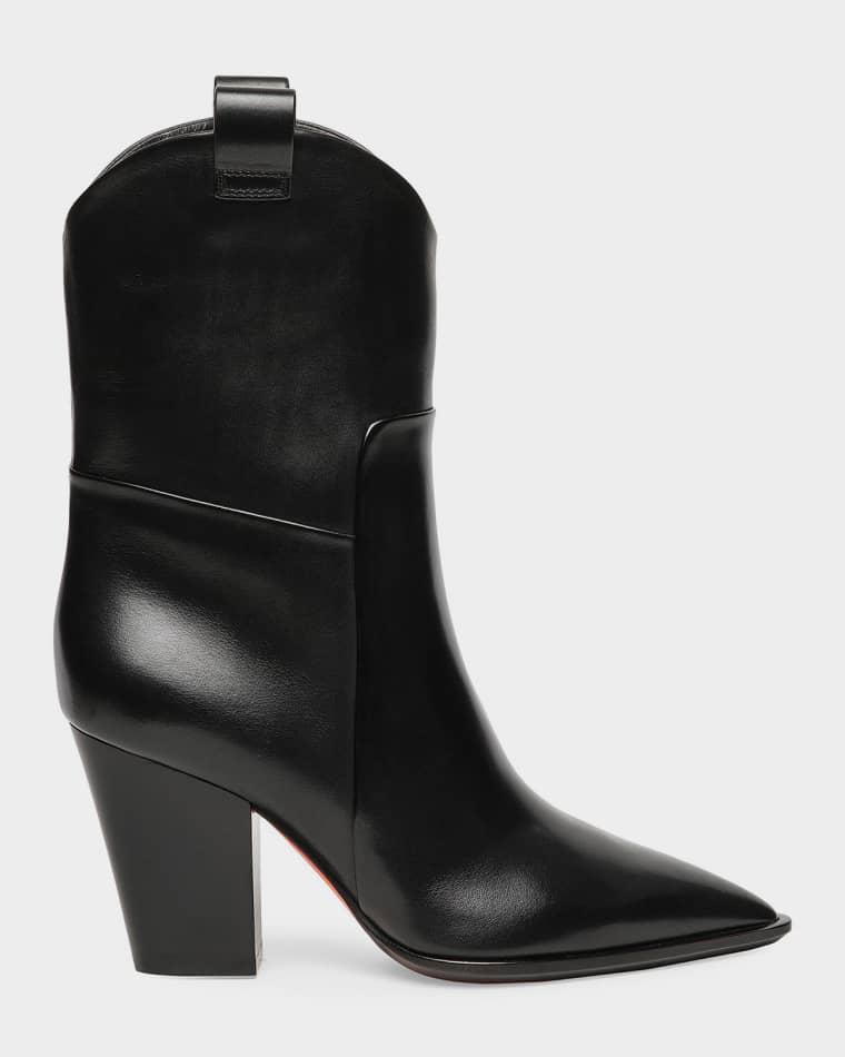 85mm Sharla Leather Ankle Boots by SANTONI