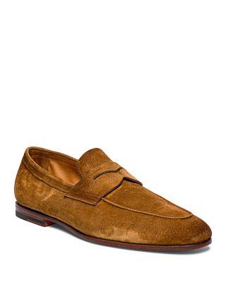 Carlos Suede Penny Loafers by SANTONI