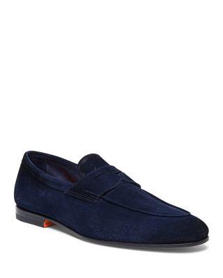 Carlos Suede Penny Loafers by SANTONI