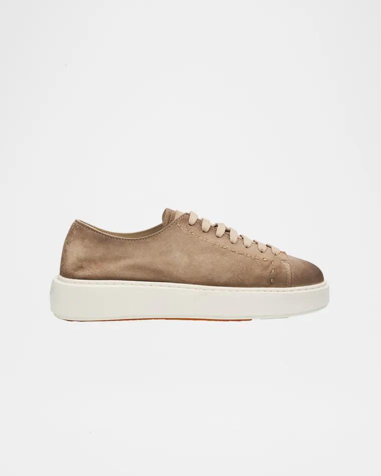 Clean Icon Suede Low-Top Sneakers by SANTONI