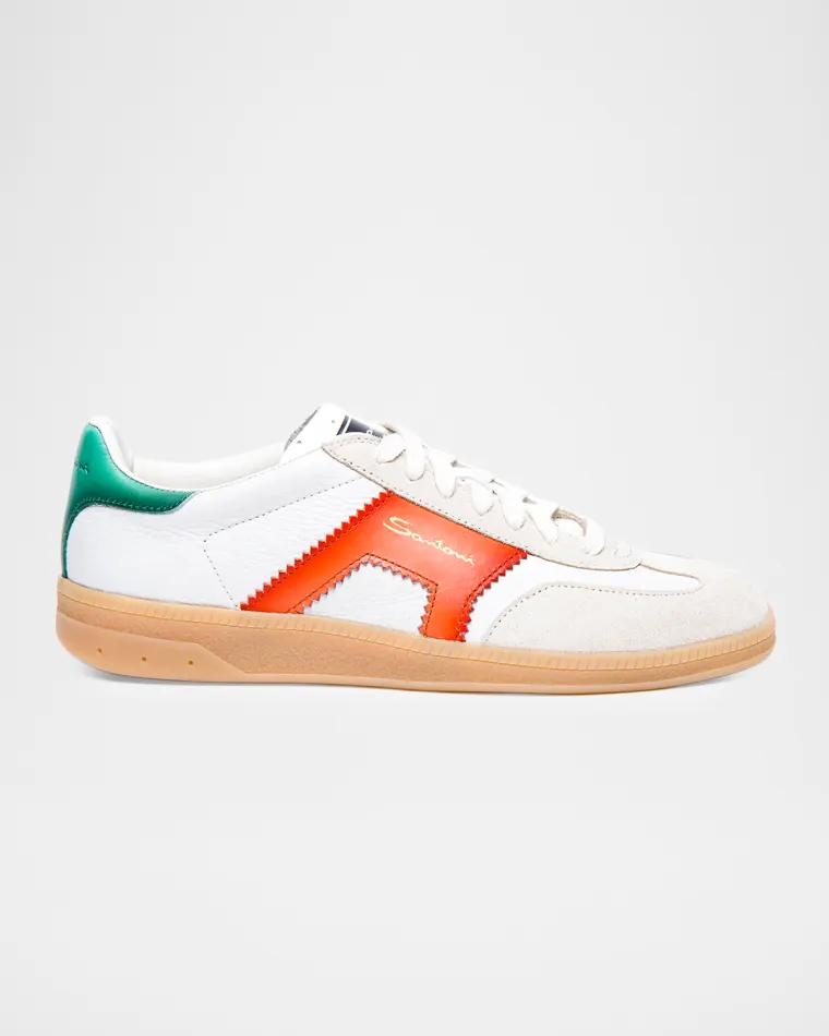 DBS Oly Mixed Leather Low-Top Sneakers by SANTONI